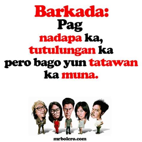fininger ng barkada|BARIKADA: Tagalog.